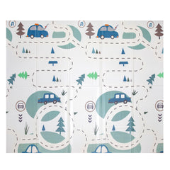 Covoras de joaca termic, masinute si animalute, 180 x 200 x 1 cm, pliabil, doua fete, protectie impotriva loviturilor