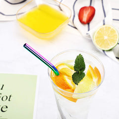 Paie metalice curcubeu pahar