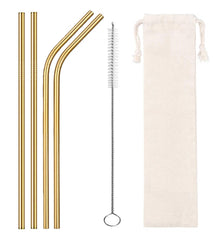 Paie metalice reutilizabile, refolosibile, eco-friendly, set 4 bucati, auriu - Daro Online