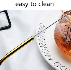 Paie metalice reutilizabile, refolosibile, eco-friendly, set 4 bucati, auriu - Daro Online