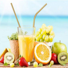 Paie metalice reutilizabile, refolosibile, eco-friendly, set 4 bucati, auriu - Daro Online