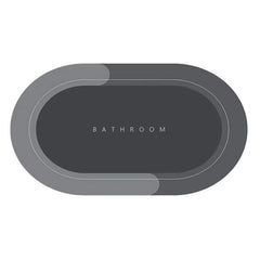 Covoras baie absorbant, antiderapant, oval 60x40cm, gri