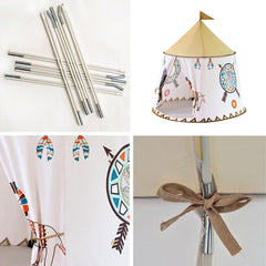 Cort de joaca pentru copii, leu-indian, 116 x 116 x 123 cm, galben-alb - Daro Online