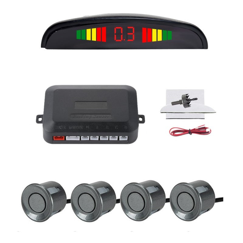 Senzori Parcare cu display LED, 4 senzori Gri Argintiu D04 - Daro Online