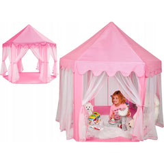 Cort de joaca pentru copii, castel printese , 140 x 140 x 135 cm, roz - Daro Online