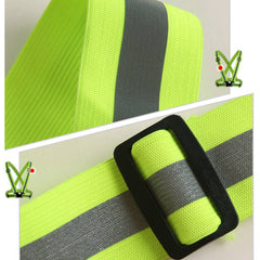 Ham reflectorizant reglabil, material elastic, banda 4cm, verde, unisex, universal - Daro Online