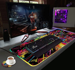 Mouse pad gaming cu iluminare led RGB , 80 x 30 cm, craniu - Daro Online