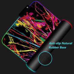 Mouse pad gaming cu iluminare led RGB aniti alunecare