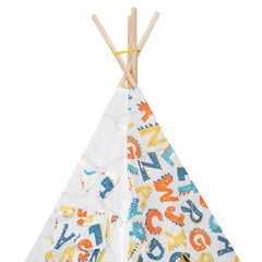Cort de joaca pentru copii, indian teepee litere, 165 x 120 x 120 cm, albastru - Daro Online