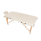 Masa pliabila de masaj cu reglaj pentru inaltime,doua sectiuni, pat cosmetica, piele ecologica bej, latime 60 cm