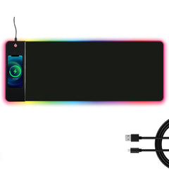 Mouse pad gaming cu iluminare led RGB si incarcare wireless, 80 x 30 cm - Daro Online