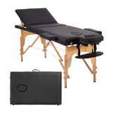 Masa pliabila de masaj cu reglaj pentru inaltime, pat cosmetica, piele ecologica neagra, latime 60 cm - Daro Online