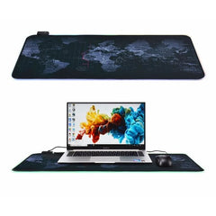 Mouse pad gaming cu iluminare led RGB, 100 x 50 cm, harta lumii - Daro Online