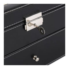 Caseta pentru 20 ceasuri, piele ecologica, 28x25x16.5cm, neagra