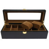 Cutie caseta din lemn 6 ceasuri cu display, negru