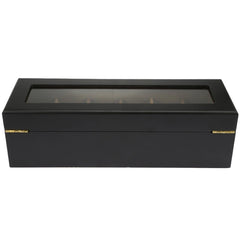 Cutie caseta din lemn 6 ceasuri cu display, negru