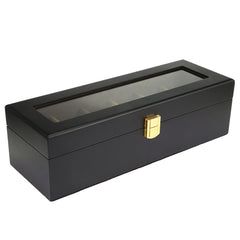 Cutie caseta din lemn 6 ceasuri cu display, negru