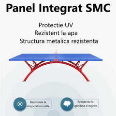 Masa de tenis,ping pong, exterior, albastra, detalii