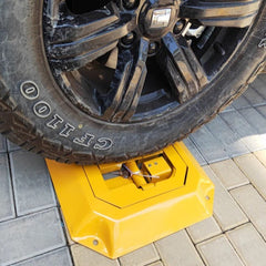 Blocator parcare batant, sub roata