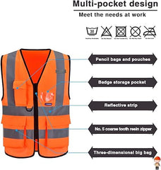 Vesta reflectorizanta, material elastic, banda 4cm, portocalie, unisex, universala - Daro Online