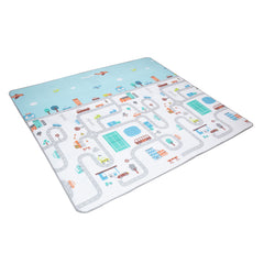 Covoras de Joaca, cu doua fete, termoizolant, cu literele trafic urban si parc, Multicolor, 200 x 180 x 0.8 cm - Daro Online