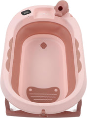 Cadita pliabila bebelusi, copii, cu doua saltele si termometru, 81 x 49 x 9 cm, roz - Daro Online