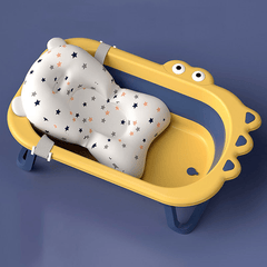 Cadita pliabila bebelusi, copii, cu salteluta, 81 x 49 x 9 cm, galben-albastru - Daro Online