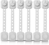 Set 6 sigurante usi pentru copii, ajustabile, sistem blocare dubla, adeziv 3M, alb