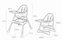 Scaun de masa bebelusi si copii, multifunctional, pliabil, tavita detasabila, spatar ajustabil, roti detasabile, roz graffiti - Daro Online