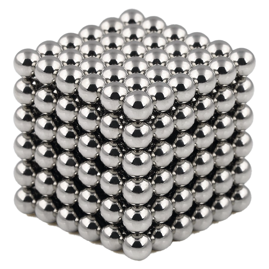 bile magnetice antistres cub argintiu