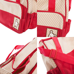 Set 5 genti pentru mamici, crem cu rosu