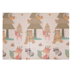 Covoras de joaca termic, animalute, 150 x 200 x 1 cm, pliabil, doua fete, protectie impotriva loviturilor