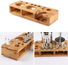 Set Cocktail Shaker Kit pentru barmani 750ml, Suport din bambus, 23 piese