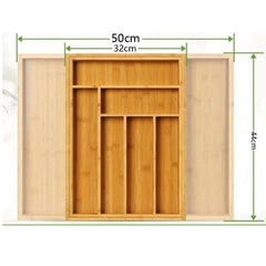 Organizator extensibil pentru tacamuri, bambus