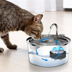 Fantana apa pisici si caini, 3.2l, otel inoxidabil, dispenser automat, robinet simplu