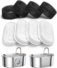 Set 4 filtre de rezerva pentru fantani de apa pentru pisici si caini, din bumbac si carbune activ