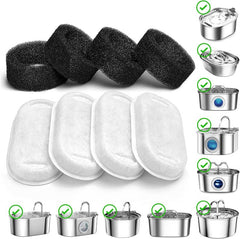 Set 4 filtre de rezerva pentru fantani de apa pentru pisici si caini, din bumbac si carbune activ