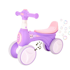 Bicicleta fara pedale cu suntele si baloane de sapun