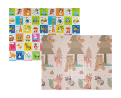 Covoras de joaca termic, animalute, 150 x 200 x 1 cm, pliabil, doua fete, protectie impotriva loviturilor