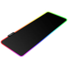 Mouse pad gaming cu iluminare led RGB negru