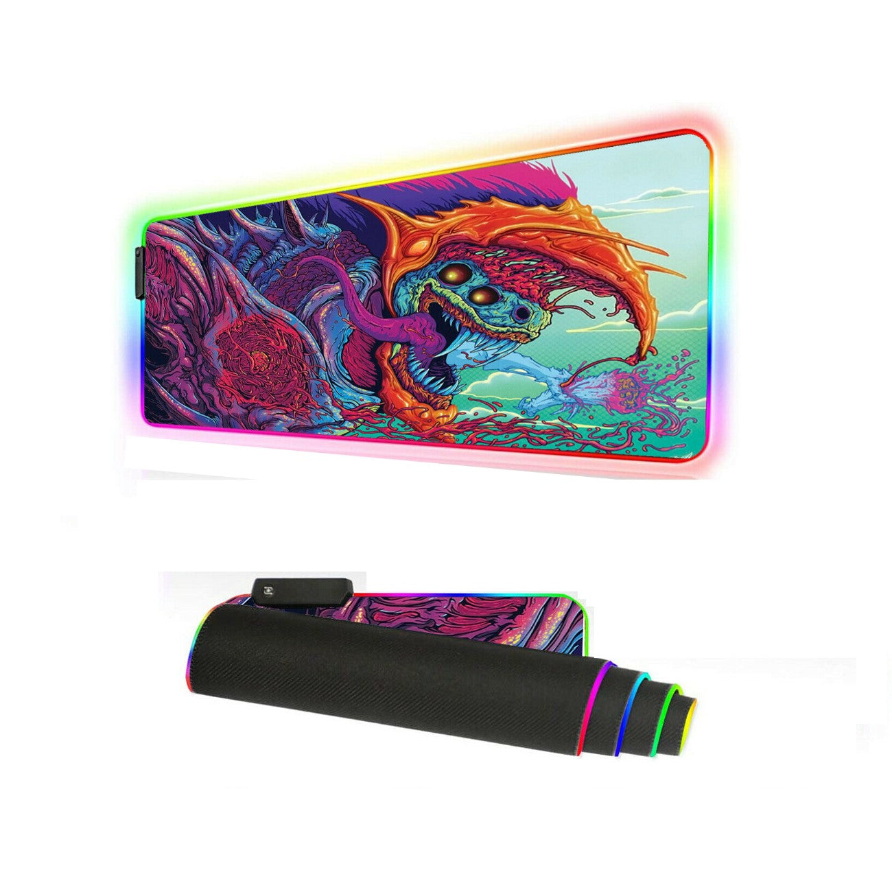 Mouse pad gaming cu iluminare led RGB, 90 x 40 cm, dragon - Daro Online