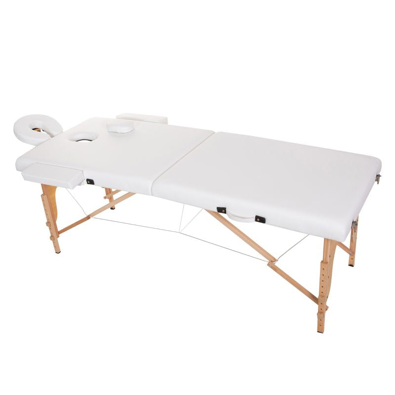 Masa Masaj Pliabila din Lemn 60 cm Alba | Pat Cosmetica - imagine 1