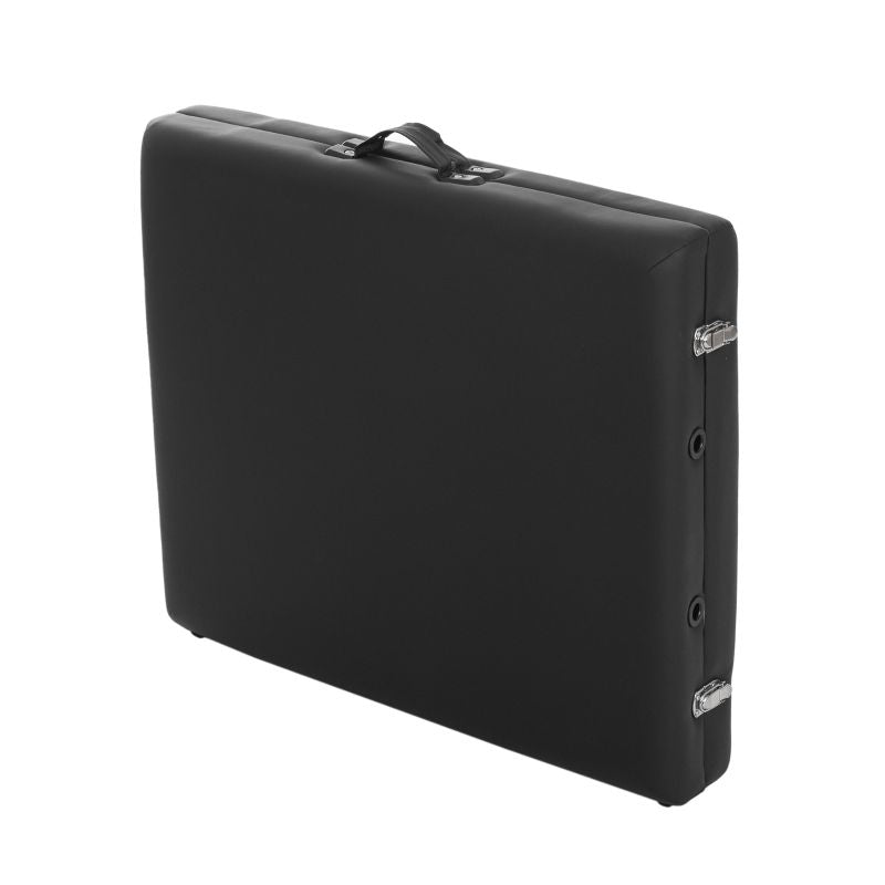 Masa pliabila de masaj cu reglaj pentru inaltime,doua sectiuni, pat cosmetica, piele ecologica neagra, latime 60cm