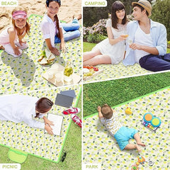 Patura de picnic, impermeabila cu maner, 200 x 200 cm, pentru 6-8 persoane, Verde
