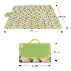 Patura de picnic, impermeabila cu maner, 200 x 200 cm, pentru 6-8 persoane, Verde