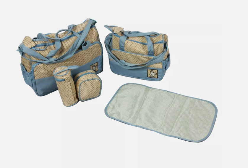 Set 5 genti pentru mamici, crem cu bleu