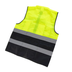 Vesta reflectorizanta cu buzunare, verde-negru
