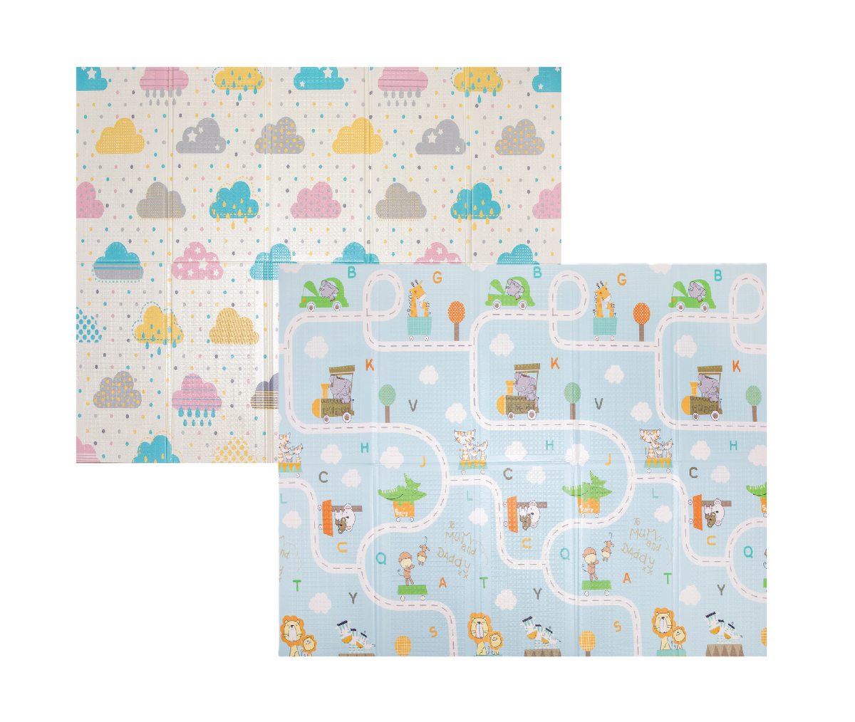 Covoras de joaca termic, 150 x 200 x 1 cm, pliabil, doua fete, protectie impotriva loviturilor