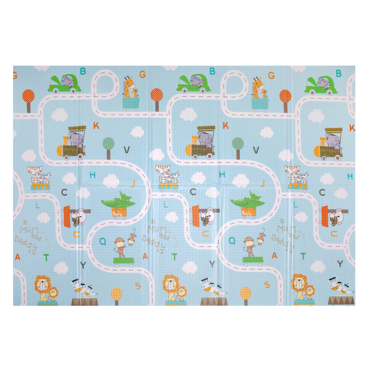 Covoras Joaca Termic Pliabil 200 x 150 cm, Grosime 1 cm, Spuma XPE, 2 Fete, Impermeabil, Masinute si Trenulete
