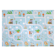 Covoras Joaca Termic Pliabil 200 x 150 cm, Grosime 1 cm, Spuma XPE, 2 Fete, Impermeabil, Masinute si Trenulete